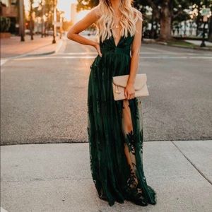 Small Antonia Maxi Dress | Green | Vici Collection